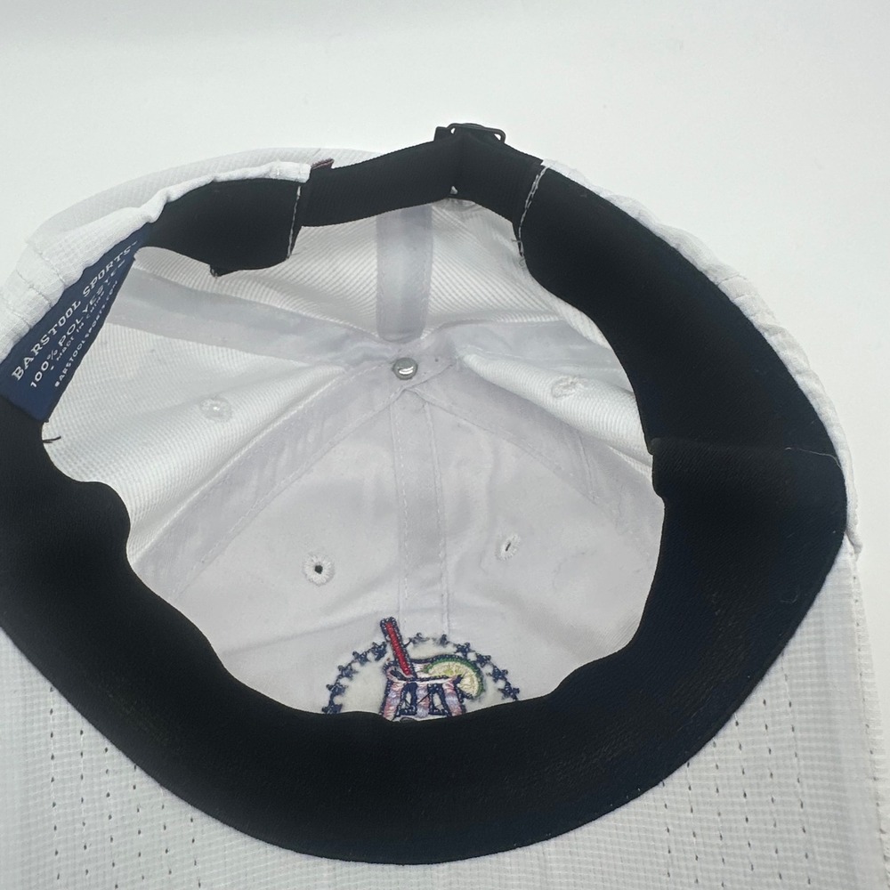 Barstool Sports Hat Cap Unisex OSFM White Drink Logo Stars Ripstop Lime Golf - Picture 7 of 7